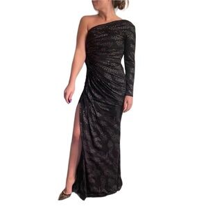 Jovani One Sleeve Gown with Slit